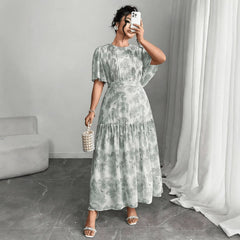 Plus Size Literary Retro Floral Dress
