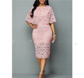 Plus Size African Lace Maxi Dress