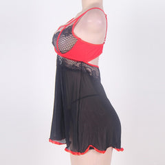 Plus Size Lace Nightdress Open Back