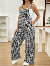 Plus Size Checkered Maternity Jumpsuit
