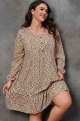Plus Size Leopard Midi Dress