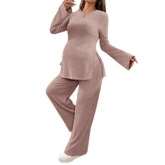 Plus Size Flared Sleeve Top with Side Slit