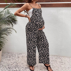 Plus Size Bohemian Printed Maternity Jumpsuit
