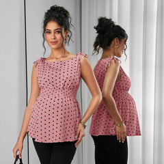 Plus Size Dot Print Maternity Top