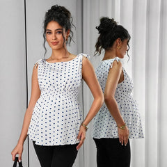 Plus Size Dot Print Maternity Top