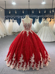 Lace up red dress floor length ball gown