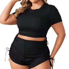 Plus Size Long-Sleeve Bikini Swimsuit