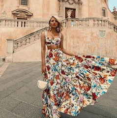 Plus Size Bohemian A-Line Maxi Dress