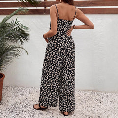 Plus Size Bohemian Printed Maternity Jumpsuit