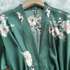 Plus Size Lace Satin 4-Piece Sleepwear Set