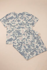Plus Size Camouflage Print 2pcs Outfit Set