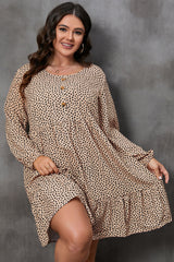 Plus Size Leopard Midi Dress