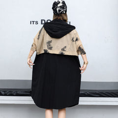 Plus Size Color Block Windbreaker Jacket