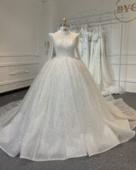Plus Size Heavy Beading Lace Ball Gown Wedding Dress