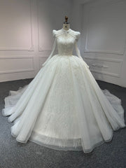 Plus Size Full Lace Ball Gown Wedding Dress
