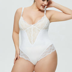Plus Size Lace Strap Bodysuit Jumpsuit
