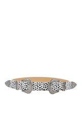 Plus Size Double Buckle Leopard Belt