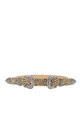 Plus Size Double Buckle Leopard Belt