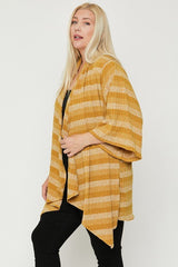 Plus Size Kimono Striped Cardigan