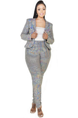 Plus Size Disco Sequins Jacket Set