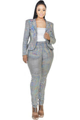 Plus Size Disco Sequins Jacket Set