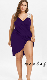 Plus Size Beach Lace Sling Dress