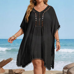 Plus Size Hand-Crocheted Patchwork Bikini Dress