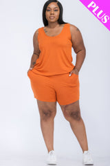 Plus Size Comfy Tank Top and Shorts Set