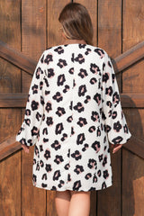Plus Size Leopard Print V-Neck Shift Mini Dress