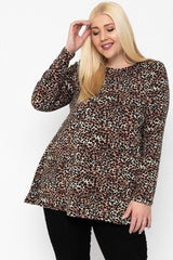 Plus Size Cheetah Print Tunic
