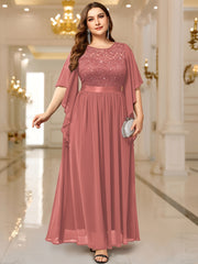 Plus Size Elegant Butterfly Sleeve Maxi Dress