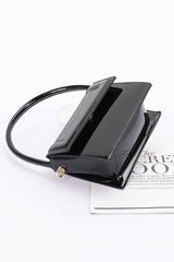 Plus Size Enamel Top Handle Flap Bag