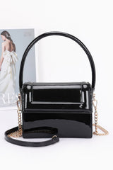Plus Size Enamel Top Handle Flap Bag