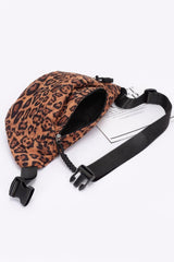 Plus Size Faux Suede Leopard Crossbody Bag