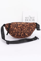 Plus Size Faux Suede Leopard Crossbody Bag