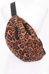 Plus Size Faux Suede Leopard Crossbody Bag