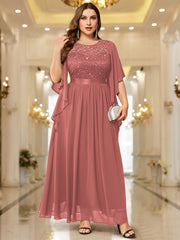 Plus Size Elegant Butterfly Sleeve Maxi Dress