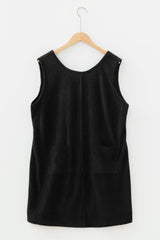 Plus Size Corduroy Patch Pocket Mini Dress