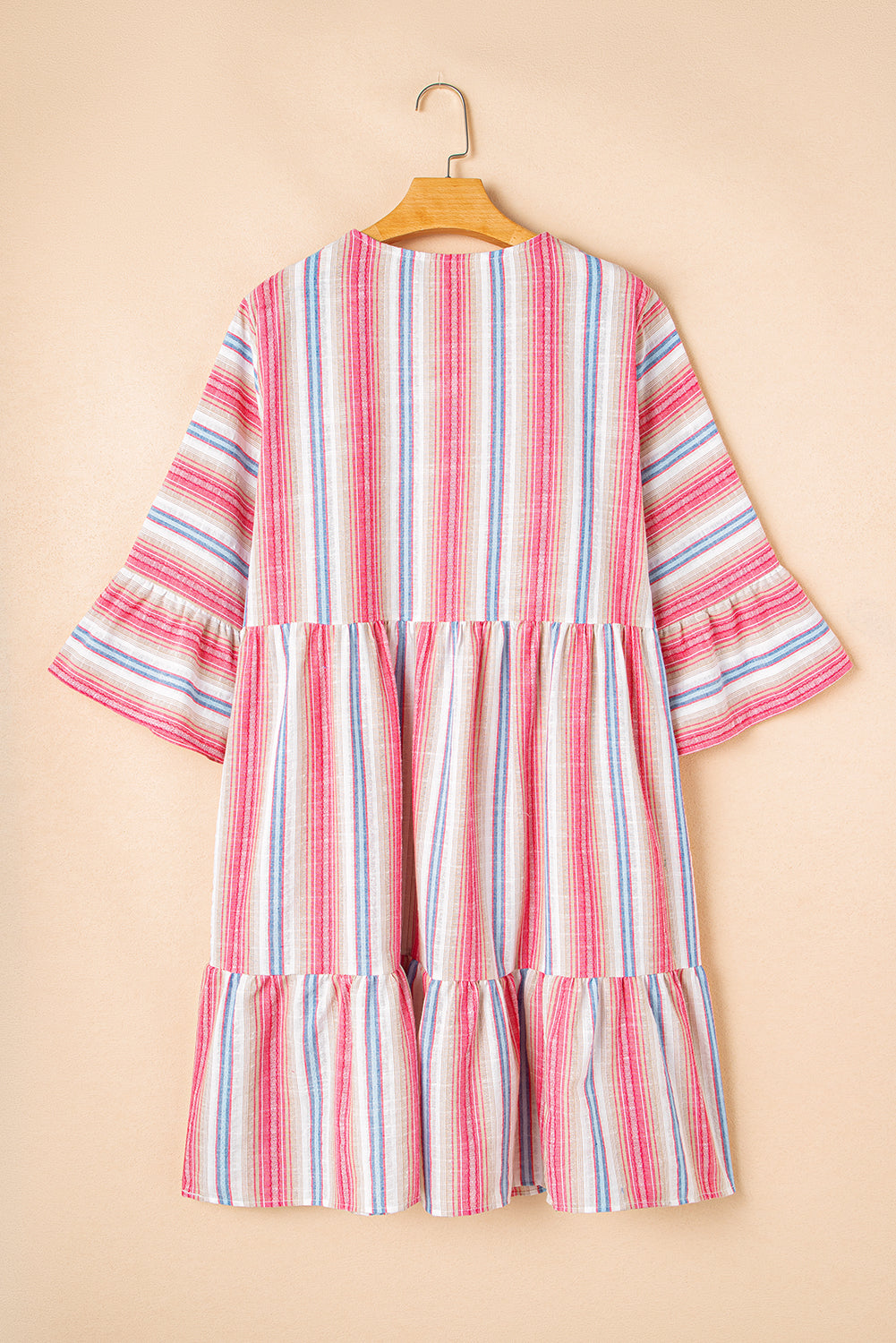 Plus Size Embroidered Flared 3/4 Sleeve Dress