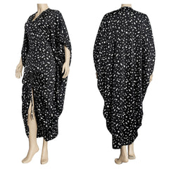 Plus Size Autumn Leopard V-Neck Dress
