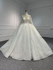 Plus Size Luxurious Hand-Beaded Wedding Dress