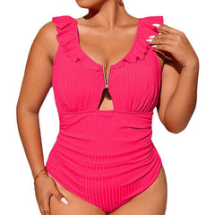 Plus Size High-Waisted One-Piece Swimsuit