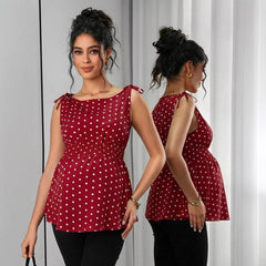 Plus Size Dot Print Maternity Top