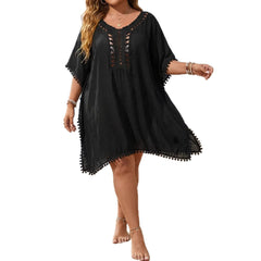 Plus Size Hand-Crocheted Patchwork Bikini Dress