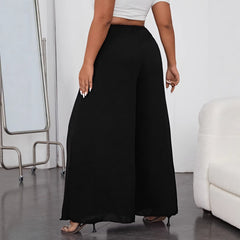 Plus Size Elegant Commuter Wide Leg Pants