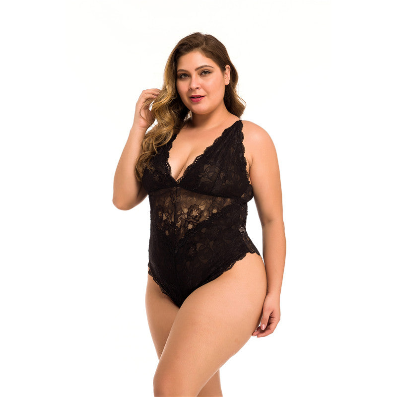 Plus Size Lace Mesh Sexy Lingerie