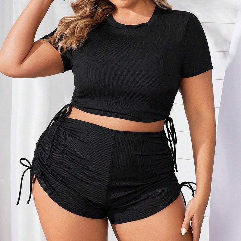 Plus Size Long-Sleeve Bikini Swimsuit