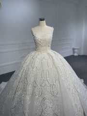 Plus Size Beaded Ballgown with Train