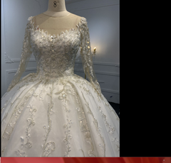 Plus Size Elegant Beading Lace Ball Gown