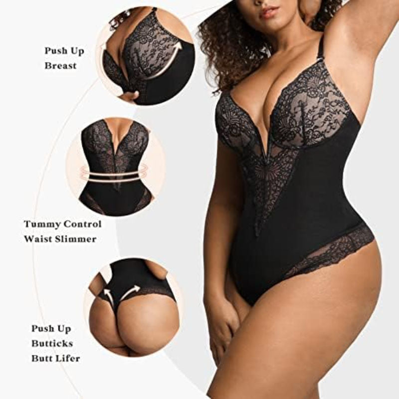 Plus Size Lace Shapewear Bodysuit